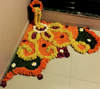 Flower Rangoli Designs For Diwali