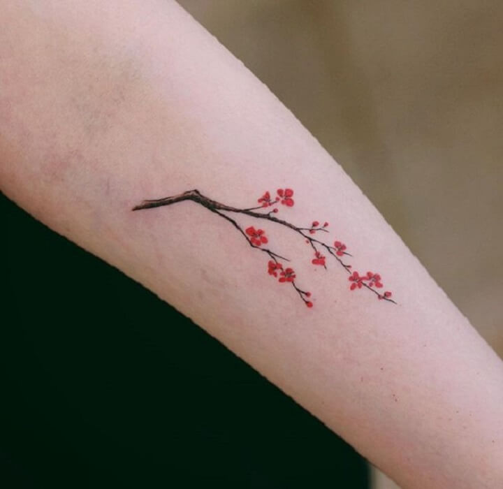 Cute Small Flower Tattoo Design for Women