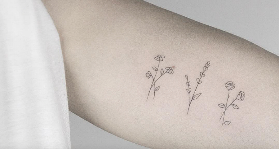 Cute Small Flower Tattoo Design for Women