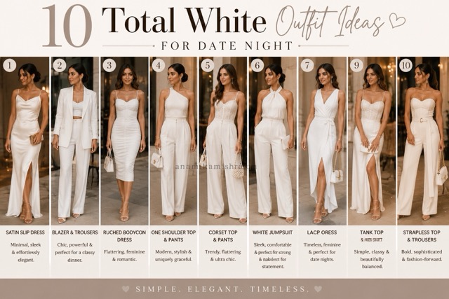 Total White Outfit Ideas for Date Night: 10 Chic Looks You'll Love