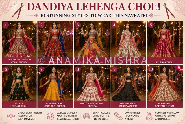 Dandiya Lehenga Choli: 10 Stunning Styles to Wear This Navratri