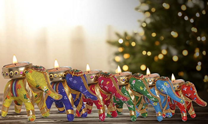 Diwali Diya Elephant Design