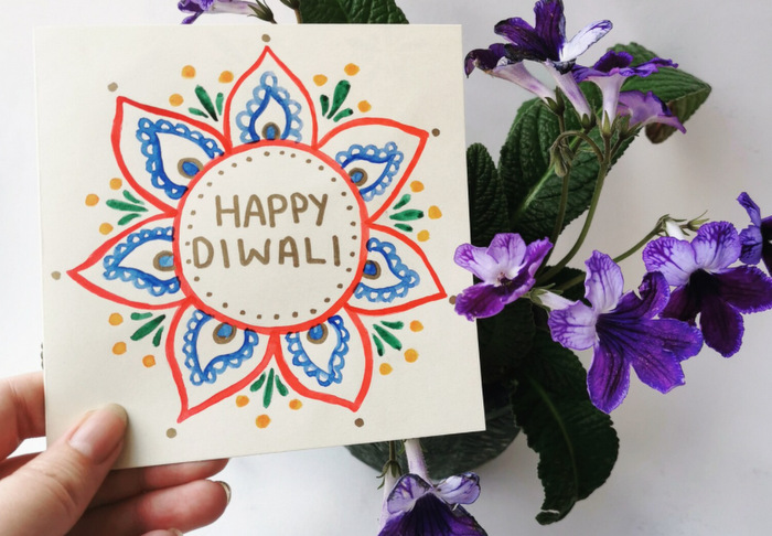Handmade Diwali Greeting Card
