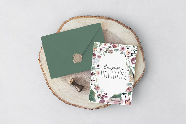 Handmade Happy Holidays Greeting Cards