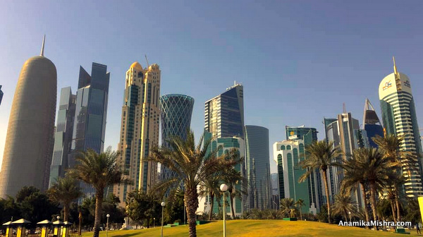 View of Doha Skyline from Corniche