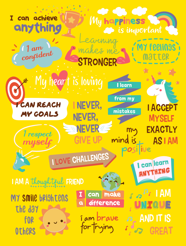 44 Powerful Positive Affirmations for Kids - Free Printable Inside