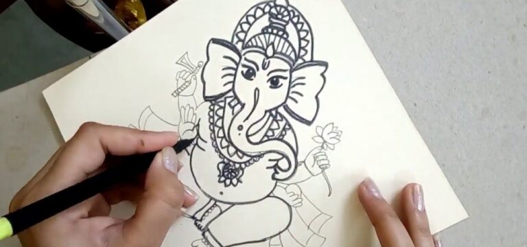 10+ Easy Ganesh Drawing for Kids and Adults with Videos | Easy Ganpati Drawings