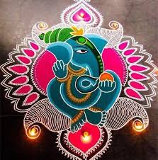 Simple Ganesha Rangoli Ideas