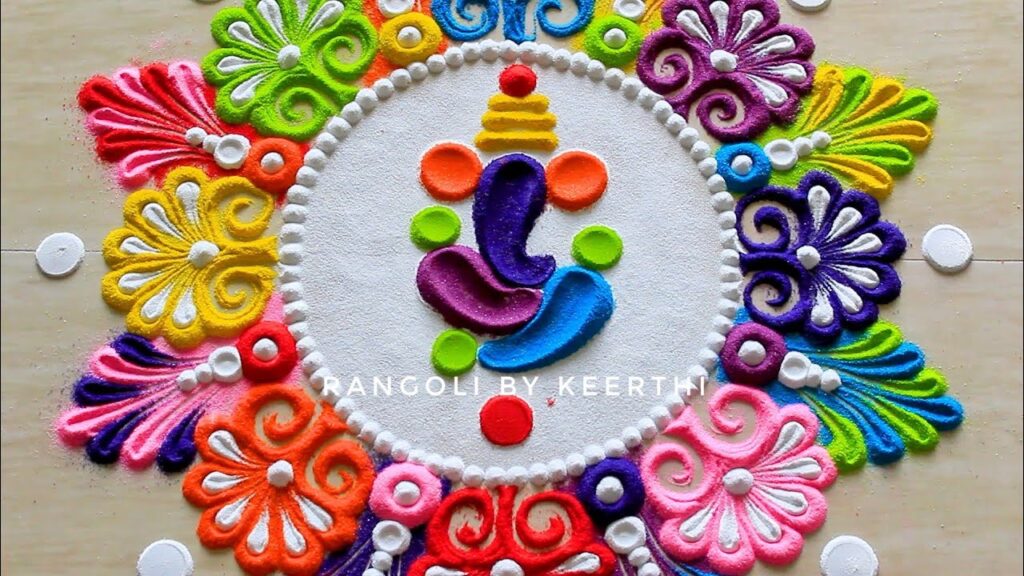 Simple Ganesha Rangoli Ideas