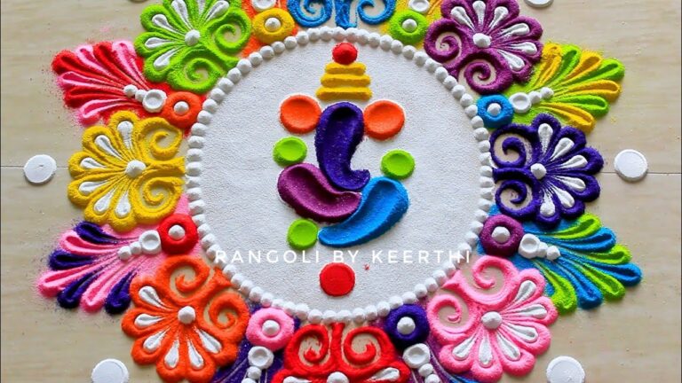 Simple Ganesha Rangoli Ideas